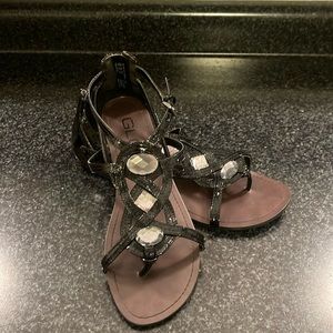 Black Rhinestone Sandals